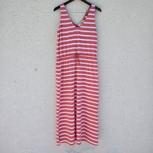 Koala Bay Red & White Striped Midi Dress | Sleeveless Vacation  Dress